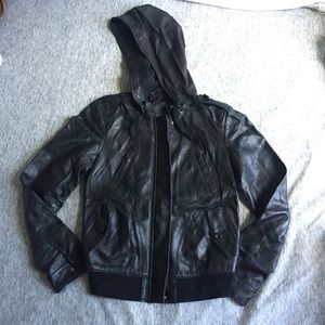 GAP Leather Jacket with Hood